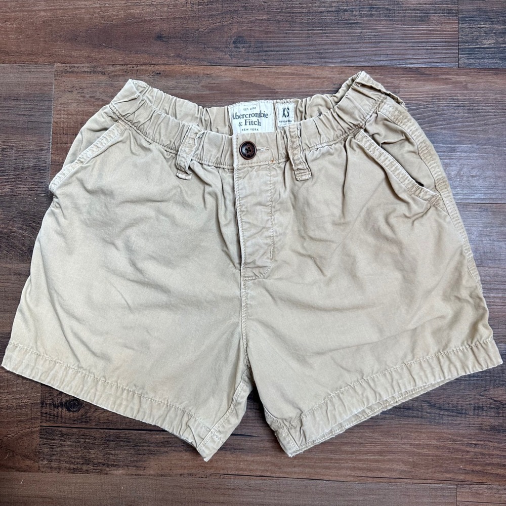 Abercrombie & Fitch Khaki Chino Shorts Elastic Waist Cotton Women's XS Utility
